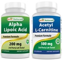 最佳天然物Alpha Lipoic酸 200 Mg和乙酰L-Carnitine 500 Mg
