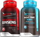 韩国Red Panax Ginseng 1500mg - 能源,性能和免疫支持的HighPotency Ginseng 男与女 - 与Melatolin一起支持睡眠和代谢的夜间时间重量补充