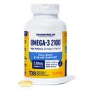 大洋蓝专业三强 Omega DPA 鱼油增量2100mg, 高概率EPA DHA, Wild Caught, Burpless, 69 services (138 天然橙色火焰伯爵)