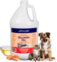 生活线 野生阿拉斯加沙门石油换狗和猫 ^ Omega-3 鱼油补充品换皮肤健康 光亮大衣与联合支持 – 128 oz