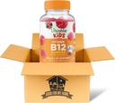 维生素B12 胶囊. 包括1瓶90厘米可活儿童维生素B12Gummys. 膳食补充剂,Gluten Free,Non Gmo,和Chewable B12 维生素Gummys. 带一个好我的家盒!
