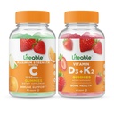 活生生的维生素C 1050mg + 维生素D3 + 维生素K2,Gummys Bundle - 大调味,维生素补充,Gluten Free, GMO Free, Chewwable Gummy