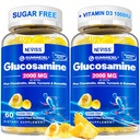 不含糖的葡萄糖胺 填充果糖 - Glucosamine Supplement Plus Chondroitin, MSM, Turmeric, Boswellia, Hyaluronic Acid, 维生素D3 & Zinc, 120 Gummys, 60 services
