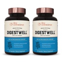 Live Agency DigestWell 即时支持 - 快动作文摘支持 - 宽谱酶,Probiotic & Herbal公式 - 每日减少气体和布洛廷 - 90 Capsules (2-Pack)