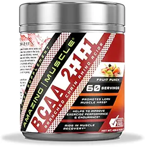 惊人的肌肉 BCAA 2: 1:1 支链氨酸 补充 + 6000 Mg 个人 服务 + 水果冲压 + 6 0 服务