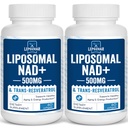 Liposomal NAD+ 500 mg + 跨抗反转录病毒300 mg,超导吸收,True NAD 补充效率 than NMN,Nicotinamide Riboside 细胞能量代谢和DNA修复,健康老化,120软胶