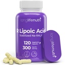 LongLifeNutri稳定R-Alpha Lipoic Acid 300mg – 手机能和代谢函数的高概率Na-RALA补编,120个蔬菜卡普尔,4-Month供应,GMP认证,美国制造