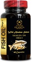 Omega 3 鱼油 - 来源 Omega 3 补充品,野生捕鱼油 有机Omega 3 脂肪酸 补充品 泡泡泡 1瓶 60 Capsules