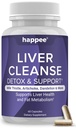 Happee Liver Cleanse Detox & 修复补充品,配以牛奶硝酸盐提取剂 - Flush毒素与更新健康 - Vegan,美国制造,60 Capsules