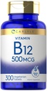 卡莱尔维生素B-12 500mcg | 300平板 | 蔬菜,非GMO, Gluten 免费补充