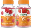 活生生的维生素E + 维生素D 10000 IU, Gummys Bundle - 大品尝, 维生素补充, Gluten Free, GMO Free, Chewable Gummy (英语).