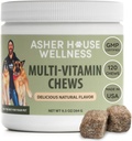Asher House Wellness Dog 多维塔明 Chews - 狗维生素和补充剂, 软菜给有亲生素的宠物狗, Flaxseed, Colostrum - 从小狗到老人的综合健康支持, 120 Chews