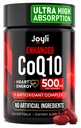 高吸收 CoQ10 500MG - Co Q 10 心脏健康和能源生产的软胶 - 增强的 CoQ10 营养补充物 Coenzyme Q10 - Coq10 400mg软胶的替代品