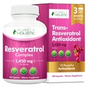 纯Holly Resveratrol 1450mg, 90 services, Trans-Resveratrol 抗氧化剂补充剂,配有维生素C和多酚复合剂,180 Vegan Capsules