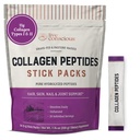 Live Agented Collagen Peptides Powder Uflorored Packets - 水解Collagen Power - 头发,皮肤,钉子,和联合支持 - I & III 草-Fed Collagen 男女补充 - 20 包