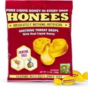 Honees Honey filled Drops, Honey craw Drops with real Honey - Natural Sore Throat Relief - 无人工-喉科 Coat Lozenges,天然咳嗽抑制剂,非GMO,Gluten Free(1包–20滴)
