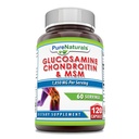纯天然Glucosamine Chondroitin & MSM 补编 – 1850 Mg / service → 120 Capsules → 非GMO → Gluten-free → 美国制造