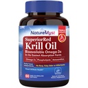 Krill Oil 1000 mg 软胶、Krill Omega-3s、EPA、DHA、Astaxanthin & Phospolipids、60 Counts(Pack of 1)、N-GMO、No Gluten、美国制造