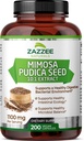 Zazzee Mimosa Pudica种子 10:1 提取物,200 Vegan Capsules, 1100 毫克,3 + 月供应物,10:1 提取物,非GMO和全自然