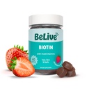 BeLive Biotin Gummys 配有多维他命,Folate,Inositol – 支持发型生长,健康皮肤和钉子 – Vegan, Pectin Based – 草莓火焰 (1)