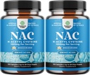 NAC 补充 N- Acetyl Cysteine 1000mg - Vegan 高吸收非臭味 NAC 1000mg Capsules Glutathione 肝脏清洁除毒和修复加肺健康和豁免支助前体(4个月)