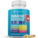 免疫支持 1 分1 Capsules - 锌补充剂,维生素D3,维生素C和长老莓 - 含有Echinacea、Ginger Root和Turmeric的免疫助推剂补充剂