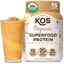 KOS 有机植物蛋白粉 巧克力花生酱 - 美味的维根蛋白粉 - Keto Friendly, Gluten Free, Dairy Free & Soy Free - 15种服务