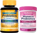 新韵母 Gut & Feminine Health Bundle, Probiotics 50亿 CPU & Women's Probiotics 70亿 CPU, Daily Gut Health & Feminine Care, 90 Capsules Total (Pack of 2).