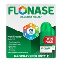 Flonase过敏性肾上腺素喷洒,24小时非昏睡性过敏性医学, Metered Nasal Spray - 144 Sprays (Pack of 2) - Fall and Seasonal过敏性肾上腺素喷洒