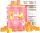 由Habit Hair, Skin and Nails Supplement(60 Gummys) - 2500mcg Biotin,维生素C,维生素E,强直钉,桃花弗拉沃尔,Vegan,Gluten Free, Non-GMO组成的健康.