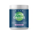 BIOHM 超级绿地,绿色超级食品粉(8.5 Oz,30 services) 抗氧化剂 Vegie Power & Smoothie Mix, 34 超级食品和螺旋藻,消化酶,先生素和亲生素, 混合莓火焰