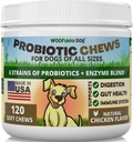 狗的抗生素 - 消化健康,Gut Flora,Bowel支持,Immune系统支持 - Soft Chews Supplement for Dogs 120 ct,美国制造