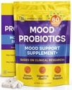 InnovixLabs Mood Probiotic for Men & Men,临床研究的文摘和Mood支助补编,Lactobacillus helveticus Rosell-52ND & Bifidobacterium longum Rosell-175,60 Capsules