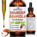 Soursop Graviola液滴用于细胞支持和再生,Imune boost,放松,肝脏和睡眠,Soursop 位数液体,糖/葡萄糖 天然草莓 Flavor - 2 Fl Oz(60毫升)瓶