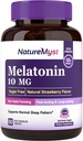 Melatonin 10 MG,快速溶解片,超强,非哈比特形成,睡眠和平静支持,无糖,天然草莓火焰,90片