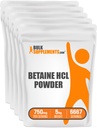Bulk Assupports.com Betaine HCl 粉末 - Betaine Hydropheride Supplement, Betaine 粉末 - Betaine 750mg,消化健康支持 - Gluten Free,每服750mg,5kg(11磅)