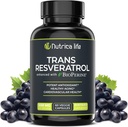 Trans Resveratrol 补充500mg Potent 抗衰老公式, 用于心脏和细胞健康的强抗氧化剂, Bioperine 的脑促进剂补充剂, 60 Vegan Caps