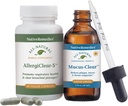 土著补救措施 Clear Sinus & Throat ComboPack - 天然的Homopathic Mucus-Clear for Phlegm and Control and Herbal 补充 AllergiClear-S促进呼吸卫生和功能
