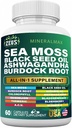 海蚊 3000mg 黑种子油 2000mg Burdock 根 1000mg Bladderwrack 1000mg 涡轮 1000mg Ashwagandha 1000mg - 长老莓,VIT C,VIT D3, Manuka, ACV (60个伯爵)