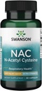 Swanson NAC N-乙酰Cysteine - 抗氧化剂抗衰老呼吸器支持 - 氨酸补充1000 mg 60 Capsules