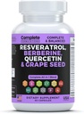Reveratrol 补充 Quercetin 、 Berberine 、 Grape 种子提取剂和多酚混合剂 皮肤健康、免疫支持和抗氧化剂助推剂