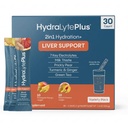 Hydryte Liver 支持 + 电解质混合 与 Milk Thetle, Turmeric, Ginger, Prickly Pear, 绿色 茶叶提取 用于快速还水(Variety Flavor, 30 Packets)