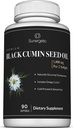 Sunergetic Premium Black Cumin种子油软胶 — 1 000 mg of Black Seed Oil per service — 非转基因油冷压奈杰拉·萨蒂瓦 — 包括Thymoquinone & Omega — 90软胶