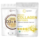 微成份 维生素 D3 1000 iu + K2 200 mcg 椰油软胶 和有机Collagen Peptides Powder Bundle 2 Pack → 基本阳光维生素 → 水解I型和III型Bovine Collagen