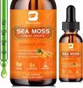 海蚊液滴 - 爱尔兰有机海蚊 Raw Gel 配有 Burdock Root, Tumic, Spiruina, Seaweed Moss Gel 配有 Gut 健康与抗氧化剂支持的补充 - 2 Fl Oz