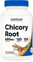 营养成本 Chicory root 650mg Per Capsule - 120 植物基 Capsules, 非GMO, Gluten Free