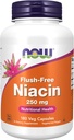 Niacin, FLUSH FREE 250 mg,180 Caps by Now Foods (Pack of 3)