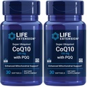 生命延长 Super Ubiquinol CoQ10 配有 PQQ, CoQ10, PQQ, shilajit, 心脏健康, 细胞能量支持, 8X 更好的吸收, Gluten-Free, 100 mg, 30 软胶(Pack of 2)