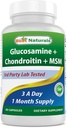 Best Naturals,Glucosamine Chondroitin MSM 补充剂,每服2600毫克,90卡普尔(90个计数(一包))