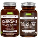 高吸收 Omega-3 野鱼油 + 甲基化男性的多维塔明包, 1000mg EPA & DHA 180 Softgel + 持续释放 多维塔明 180 片, 作者: Igennus
